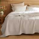 Bedsure 100% Cotton Twin XL Blanket for Spring Summer, Soft Waffle Weave Bed Blanket, Thin Lightweight Breathable Cotton Bedding, College Dorm Room Essentials for Girls, Guys, Linen, 66" x 90"