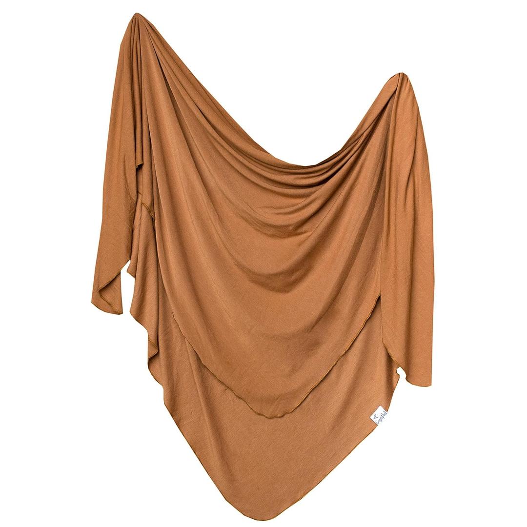 Copper Pearl Baby Swaddle Blanket - Premium Knit Baby Blanket, Large Soft Stretchy Receiving Blankets for Baby Boy and Girl, Swaddles for Newborn, Infant, and Toddler (Camel) 46x46