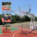 Basketball Rebounder 180 Rotating Universal Fit for All Rims, 86" Wide Net Return System, Portable Shooting High-Efficiency Training & Trainer for Solo Practice