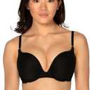 Smart & Sexy Women's Maximum Cleavage Underwire Push Up Bra (34B, Black Hue (Mesh))