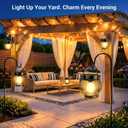 Solar Lanterns Outdoor Waterproof, Upgraded Bright Hanging Solar Lights for Outside, Lanterns Solar Powered Lighting with Clip for Patio Garden Yard Decorative 2 Pack