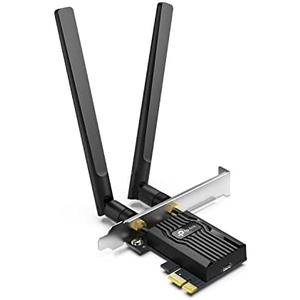 TP-Link WiFi 6 PCIe WiFi Card for Desktop PC AX3000 (Archer TX55E), Bluetooth 5.2, WPA3, 802.11ax Dual Band Wireless Adapter with MU-MIMO, Ultra-Low Latency, Supports Windows 11, 10 (64bit) Only