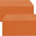 HolidayIdeas 2 Pack Fitted Tableclothes - 48 x 24 Inch - Orange Rectangle Tablecloths for 4 Foot Tables, Polyester Fabric Table Covers for Parties, Holiday Dinner, Wedding, Trade Show
