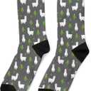Crew Socks Cotton Cozy Crew Socks Over the Calf Tube Socks For Men Women (Gray)