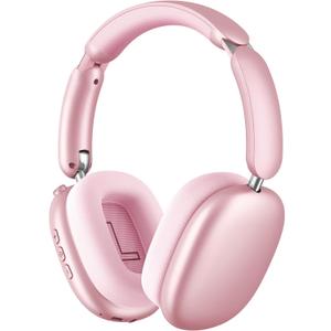 Wentronic Y02 Active Noise Cancelling Headphones,60H Battery,5 EQ Music Modes,Hi-Res Audio,Deep Bass,Foldable Wireless Over Ear Bluetooth 5.4 Headset,Breathable Leather Earpads (Pink)