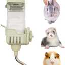 BNOSDM 25 oz Rabbit No Drip Top Fill Water Bottle Hanging Leakproof Water Dispenser for Bunny Crate BPA Free Quite Auto Water Feeder for Chinchillas,Squirrels,Guinea Pigs (Green)