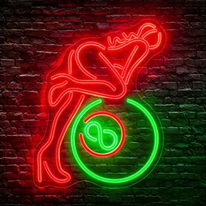Green&Red Neon Sign Led Neon Lights Signs for Wall Decor USB Powered Led Signs for Room Decoration-Billiard Lady