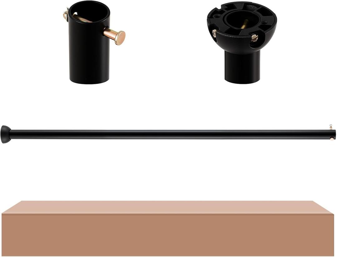 Yaocom 24 Inch Black Ceiling Fan Downrod with Ball Head, Not Threaded Downrod, 1 Inch Diameter, Extension Rod Suitable for a Wide Range of Ceiling Fan