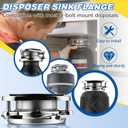Saillong Garbage Disposal Flange, 3 Bolt Mount Stainless Steel Kitchen Sink Flange Kit with Stopper for 3 1/2 Inch Standard Sink Drain Hole, Compatible with InSinkErator Models Garbage Disposal