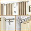 Double Bay Window Curtain Rods 36 to 72 Inches(Center Rod), Silver