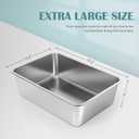 IKITCHEN Stainless Steel Cat Litter Box, Large Metal Litter Box for Cats, Never Absorbs Odors,Stain Free, Rustproof, Non Stick Smooth Surface, Anti-Slip Rubber Bottom, 19.5" L x 13.5" W x 6" H