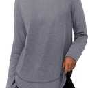 XIEERDUO Women's Workout Tops Long Sleeve Shirts Sun Protection UPF 50+ Quick Dry Shirts for Hiking Running  (Gray, L)