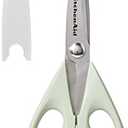 KitchenAid All Purpose Kitchen Shears with Protective Sheath Durable Stainless Steel Scissors, Dishwasher Safe, Soft Grip Comfort Handle, 8.72 Inch, Pistachio