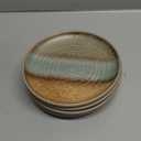 UNICASA Dessert Plates, 6.5 Inch Appetizer Plate Set of 4 - Microwave & Dishwasher Safe Ceramic Side Dish for Salad, Snacks, Japanese Plates (Light Brown)