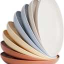 Nook Theory 8-Pack Reusable Wheat Straw Plates Set - Non Toxic and Non Plastic Dinner Plates for Kids and Adults, Lightweight Unbreakable Plate, Microwave Safe and Dishwasher Safe (Mellow 9")