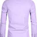 Men's Long Sleeve Button Up Shirts Solid Slim Fit Casual Business Formal Dress Shirt (L)