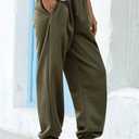 Willow Dance Wide Leg Sweatpants for Women High Waisted Baggy Joggers Elastic Loose Active Pants with Pockets Amy Green M