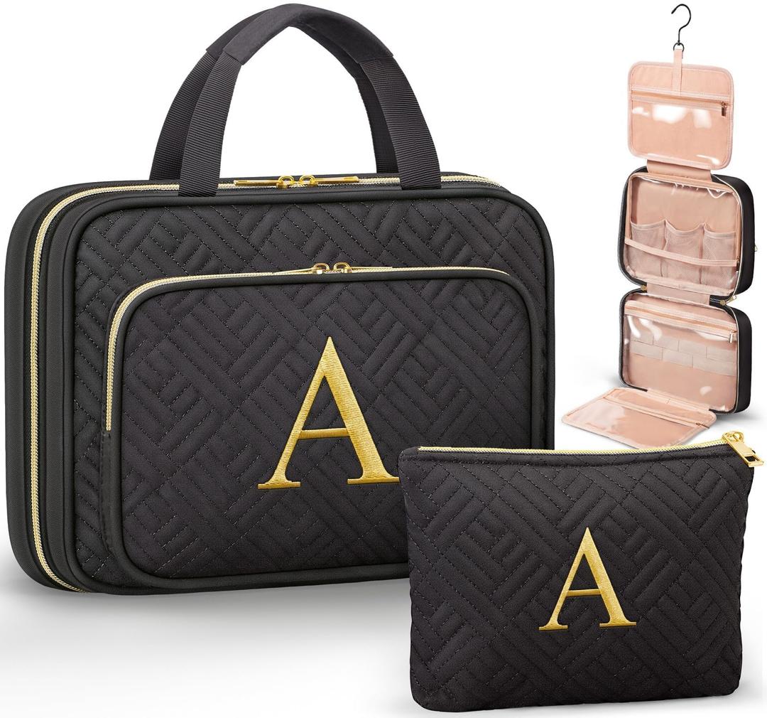 2 x Personalized Hanging Toiletry Bag Travel Makeup & Cosmetic Bag Organizer (EXP 01/02/27)