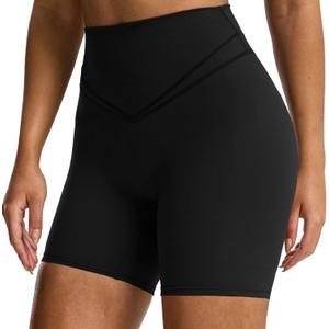 Aoxjox Siren Workout Biker Shorts for Women Tummy Control High Waisted Hidden Scrunch Athletic Gym Yoga Short 5", Small