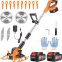 Electric Weed Wacker Cordless, 21V Weed Eater Battery Powered with 2X 2.0 Ah Battery, 2 in 1 Lawn Edger, String Trimmer for Yard Garden Lawn Bush Trimming