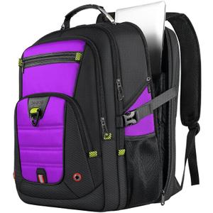 Z-MGKISS Extra Large Laptop Backpack, Water-Resistant 18.4-19 Inch Travel Backpack for Men & Women - Stylish Purple School Bag with USB Charging Port and Multiple Compartments