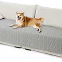 Bedsure 100% Waterproof Couch Cover for Dogs Washable - Non Slip Waterproof Dog Blanket for Couch Sofa, Lightweight Furniture Protector Durable for Pet Cat Puppy with Non-Slip Bottom, Grey, 30x85IN