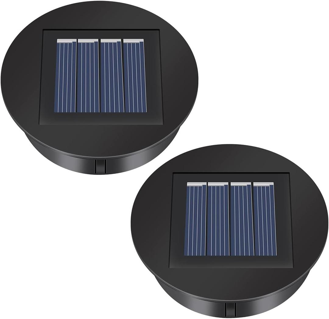 2 Pack Solar Light Replacement Top - 10 Lumens LED Panel Lantern Lid, Outdoor Parts for Garden Patio Decor, Light up Your Space (3.15in)
