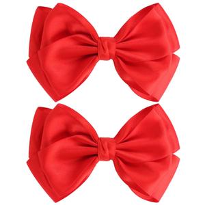 Large Big 6 Inch Hair Bows for Girls Thick Ribbon Boutique Alligator Clips Hair Accessories for Baby Girls Toddlers Kids Teens 2 PCS (Red) (1 Count (Pack of 2))