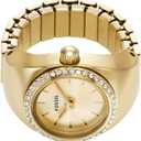 Fossil Women's Watch Ring, Quartz Stainless Steel Two-Hand Ring Watch for Women