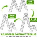 2 Pack 50" Tall A Frame Trellis for Climbing Plants Outdoor (50" X 17") Heavy Duty Garden Adjustable Trellis, Metal Trellis for Cucumbers, Beans, Tomatoes, Grapes, and Vining Vegetables