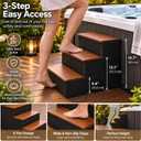 SiliFine 3 Steps 3-Step Hot Tub Steps Outdoor with Storage Heavy Duty