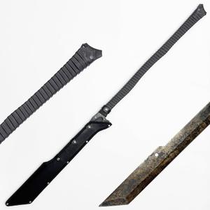 Handmade Cast High-Carbon Steel Blade Sword, Sharp Blade, Full Tang, With Leather Protective Cover Metal Sword All Made of Metal for Collection