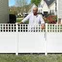 44in H x 42in W (2 Panels) No Dig Zippity Keswick Privacy Fence and Screen Kit, White Vinyl Privacy Fence, Outdoor Privacy Screen Panels for Yard, Trash Can Enclosure, Air Conditioner Fence ZP19060