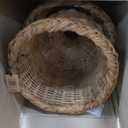 Creative Co-Op 2-Piece Woven Rattan Urn Set, Natural Finish, 13.5" x 18.5" & 11.5" x 16.5"