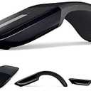 Wireless Mouse Foldable Folding Mice for Microsoft Laptop PC Mac Black