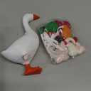 AceOrbit 17 Pcs Magnetic Goose Key Holder Resin Goose Statue with Mini Hats Writable Interchangeable Signs Desk Decor(Fresh)