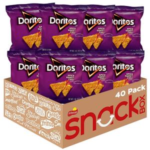Doritos Flavored Tortilla Chips, Spicy Sweet Chili, 1 Ounce (Pack of 40) (EXP 09/08/26)