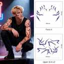 2 x 3 Sheets Purple Temporary Tattoos, Waterproof Cosplay Tattoos Stickers Cosplay Costume Accessories for Halloween Cosplay Party