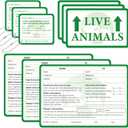 50 Pcs Live Animal Stickers Labels for Airline Cargo Crates Includes Fragile Arrow Markings Great for Shipping Packing Safely This Side Up Handle Warning Care Tags (Green)