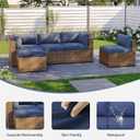 Aoxun 11pcs Patio Cushion Covers Replacement, Waterproof Outdoor Furniture Cushion Covers with Zipper and Non-Slip Bottom, Patio Sofa Couch 3 Sizes for Patio Sectional, Covers Only (Navy)