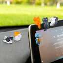 JJUNW 6 Pcs Car Decor Figurines, Cute Mini Resin Cat Ornaments for Car Dashboard Decorations, Fun Cars Accessories Interior for Rearview Mirror Cat Decor for Home Office Desk