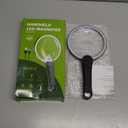 5.2 Inch Large Rechargeable Magnifier with Light, 30X 40X 60X Handheld Magnifying Glass with 49 Anti-Flicker LED Light, Third Gear Dimming Strongest Lighted Magnifier for Seniors Reading Coins