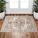 RUUGME Washable 2x3 Area Rugs - Large Boho Rugs for Living Room Stain Resistant Carpet Vintage Tribal Rugs for Bedroom Kitchen Bathroom with Non Slip Backing Home Decor Floor Decoration Mat 2x3 Beige