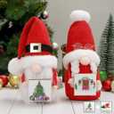 2 Pack Christmas Gnomes Decorations, Handmade Christmas Decor Gnome Gifts with Wooden Signs for Tiered Tray Table Hodiday Party Decor Christmas Elf Santa Ornaments Farmhouse