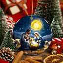 5 x Holy Family Nativity Ornament 2025  Baby Jesus, Mary & Joseph  Religious Christmas Decor  Christian Faith Ornament Gift for Family, Church, Friends, Catholic, Christian Decor