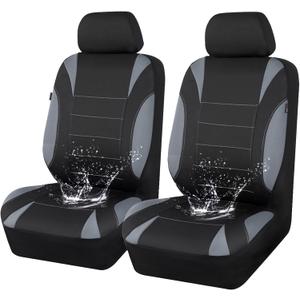 CAR PASS Waterproof Car Seat Covers Front Seats Only with 5mm Composite EVA, Neoprene Car Seat Cover with Separate Headrest Cover, Quick Setup Universal Fit for Car SUV Trucks,Airbag CompatibleGray (Black and Gray)
