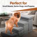 BOSQUE Dog Stairs for High Bed, Foldable Pet Stairs for Small Medium or Large Dogs Puppy with Storage for Bed or Couch, Cat Dog Steps Ramp with Zip up to 200 lbs