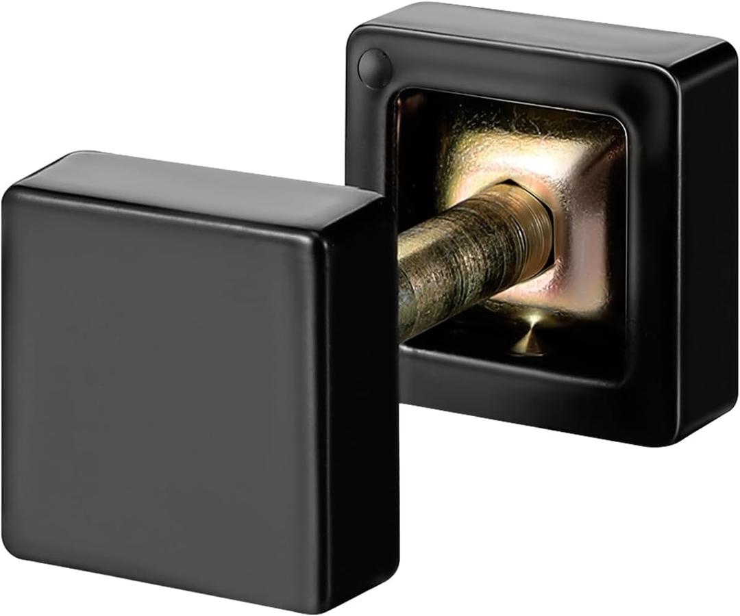 Square Door Hole Cover Plates Black Deadbolt Cover Hole Filler Plate For1 Holes Fits Doors1-3/8 to 2-1/4" Thick