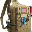 Piscifun Fishing Backpack Tackle Bag with 2 Rod Holders, Multi-Compartment Storage, MOLLE System, Water-Resistant Lightweight Outdoor Pack
