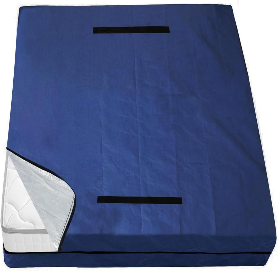 Mattress Bags for Moving and Storage Queen Size, Waterproof Mattress Cover for Moving with Heavy Duty Handles, Strong Zipper, Reusable Mattress Storage Bag, Moving Supplies & Moving Bags (Navy)